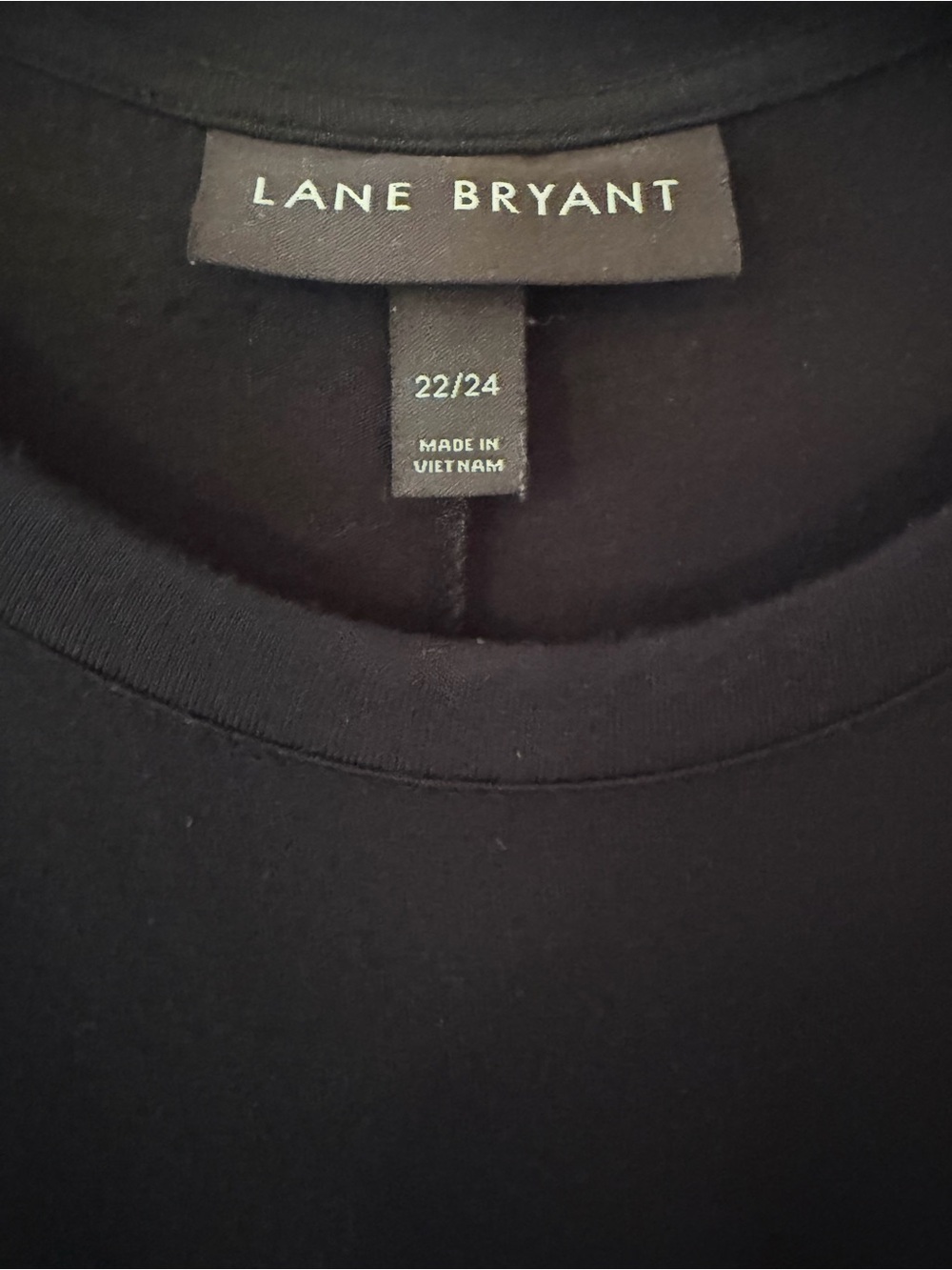 Lane Bryant Black T-Shirt Material 3/4-Sleeve Scoop Neck Maxi Dress